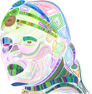Maasai Man Line Art Prismatic No Background