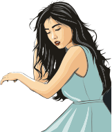 Dark Haired Asian Lady