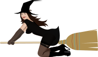 Witch on broom 3 by Rones