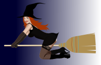 Witch on broom 2 by Rones