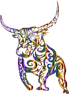 Tribal Bull Line Art Prismatic