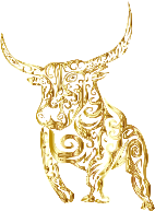 Tribal Bull Line Art Gold