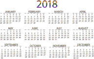 2018 Calendar Prismatic No Background