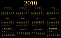 2018 Calendar Gold