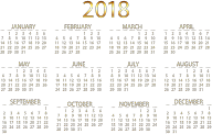 2018 Calendar Gold No Background
