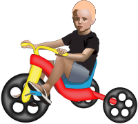 boy on tricycle