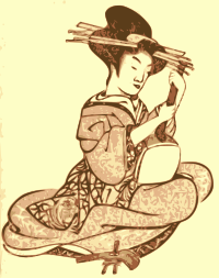 Geisha with a Shamisen