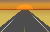 Desert Road Sunset