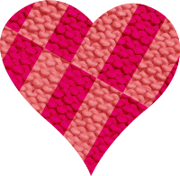 Chequered wool heart