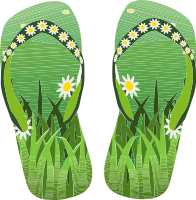 Thong Green With Grass and Flowers Remake