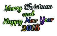 Merry Christmas & Happy New Year 2018 - decorative text