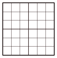 6x6 Empty Sudoku Grid