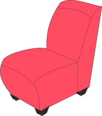 Red armless chair