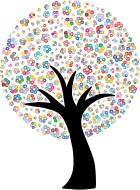Floral Tree Silhouette Prismatic