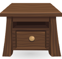 Wooden side table from Glitch