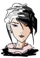 Drawn woman's face - 001