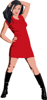 Girl in red dress