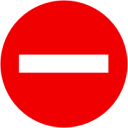 no entry road sign / blocked icon