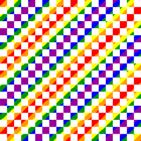 Square pattern with rainbow gradient