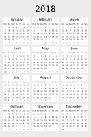 calendar 2018