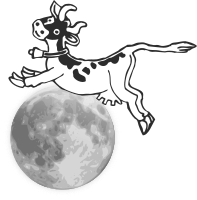 The cow jumps over the moon