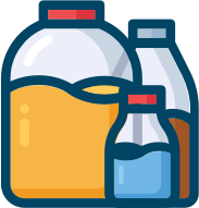 soda juice and water