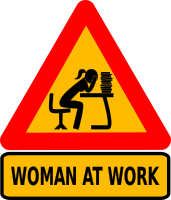 Woman at intellectual work