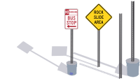 Signposts with shadow