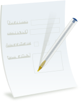 paper form with ballpoint