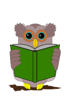 The owl is reading a book