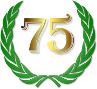 Laurel wreath with golden 75