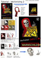 Tutorial - partly vectorize historic poster warning signs