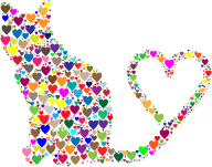 Cat 2 Silhouette Heart Tail Hearts 6