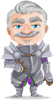 Senior knight warrior in armor, without weapons