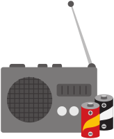 Simple radio with batteries