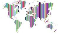 Striped World Map Prismatic
