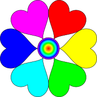 Spectral Color heart flower