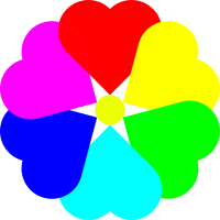 Flowerheart with a center