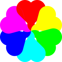 Flowerheart with a center