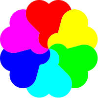 Flowerheart spectrum colors reduced size