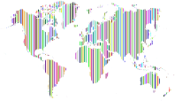 Vertical World Map Slices Prismatic