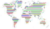 Horizontal World Map Slices Prismatic