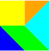 Tangram small pieces forming a square