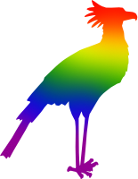 Secretary bird (rainbow colours 2)