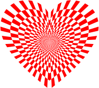 Optical Illusion Checkerboard Heart Red
