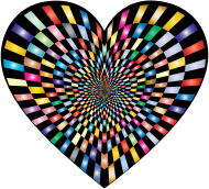 Optical Illusion Checkerboard Heart Prismatic
