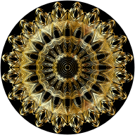 Chromatic Mandala Line Art Gold