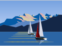 Polygonal Sailboats And Mountains