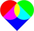 Heart made of circles and a square