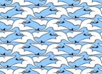 Flying swan pattern (colour)